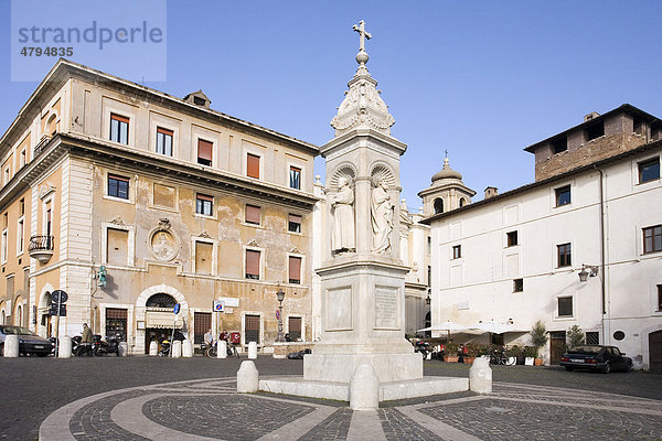 Platz Piazza di San Bartolomeo all' Isola Tiberina in Rom  Latium  Italien  Europa