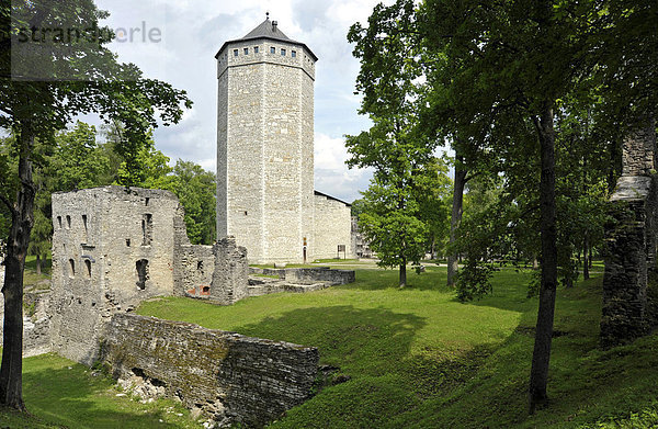 Burgmuseum  Ruine der Ordensburg des Deutschen Ritterordens  Langer Hermann  Weißenstein  Paide  Estland  Baltikum  Nordeuropa