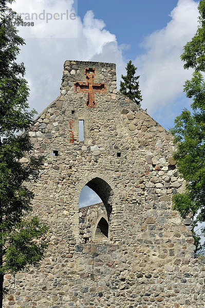 Kirchenruine der Ordensburg des Schwertbrüderordens  Segewold  Sigulda  Latvia  Lettland  Baltikum  Nordeuropa