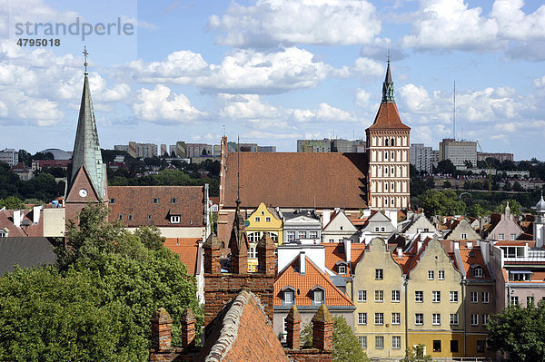 Dom mit Altstadt  Blick von der Bischofsburg  Allenstein  Olsztyn  Masuren  Polen  Europa