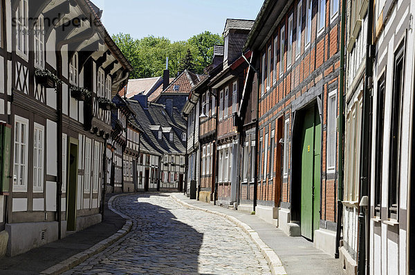 Fachwerkhäuser der Altstadt  Goslar  Harz  Niedersachsen  Deutschland  Europa