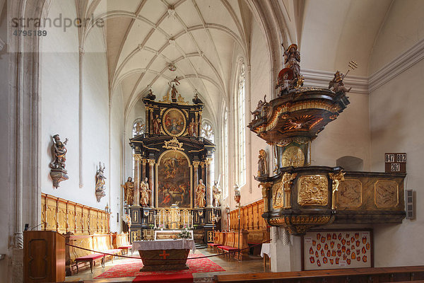 Innenraum der Pfarrkirche  Weißenkirchen in der Wachau  Waldviertel  Niederösterreich  Österreich  Europa