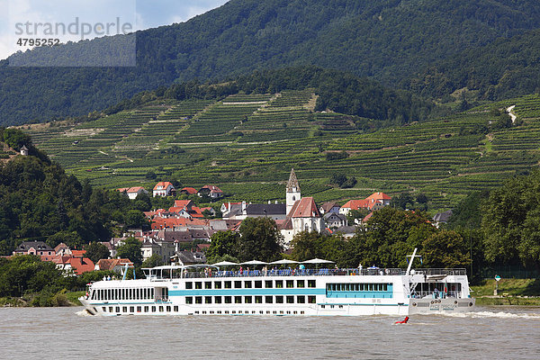 Kreuzfahrtschiff MS Rousse Prestige auf Donau  Spitz  Wachau  Waldviertel  Niederösterreich  Österreich  Europa