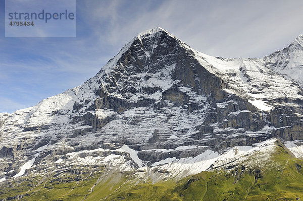 Der 3970 Meter hohe Eiger mit der Nordwand von Süden gesehen  Kanton Bern  Schweiz  Europa