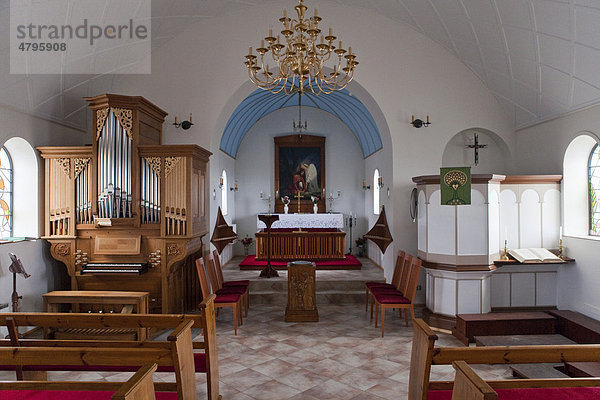 Altar einer Dorfkirche  Vik  Island  Skandinavien  Europa