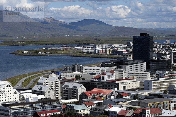 Reykjavik vom Turm der HallgrÌmskirkja  Hallgrimskirche  Island  Europa