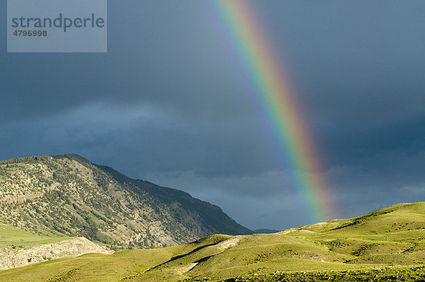 Regenbogen bei Gardiner  Montana  USA  Nordamerika