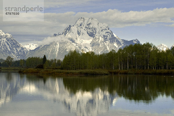 Snake River  dahinter Teton Range  Oxbow Bend  Grand Teton Nationalpark  Wyoming  USA  Nordamerika