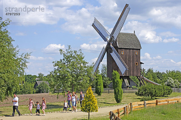Windmühle im Mühlenmuseum Gifhorn  Niedersachsen  Deutschland  Europa