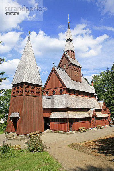 Stabkirche in Hahnenklee  Harz  Niedersachsen  Deutschland  Europa