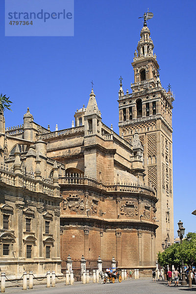 Kathedrale Santa Maria  Giralda  Sevilla  Andalusien  Südspanien  Spanien  Europa