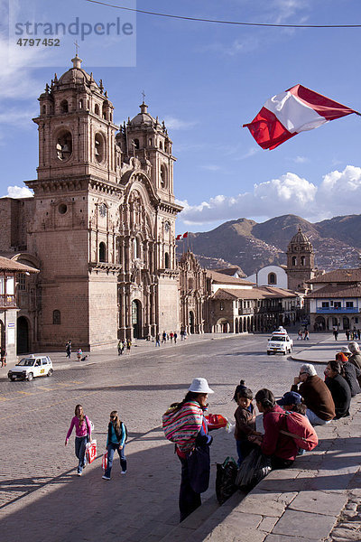 Kirche La CompaÒÌa  Plaza Mayor  Cusco  Peru  Südamerika