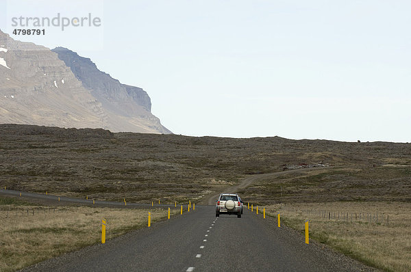 Straße in der Nähe von Breiddalswik  Island  Europa