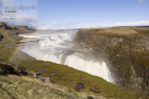 Gullfoss Wasserfälle  Island  Europa