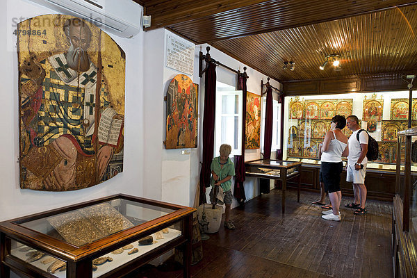 Museum im Kloster Moni Panagia Theotokou  Paleokastritsa  Insel Korfu  auch Corfu  Nordwest-Korfu  Ionische Inseln  Griechenland  Südeuropa  Europa