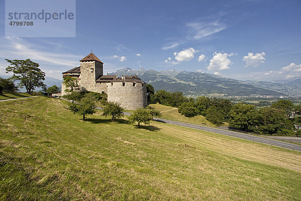 Schloss Vaduz  Sitz des Fürstenhauses und Wahrzeichen der Hauptstadt Vaduz  Fürstentum Liechtenstein  Europa