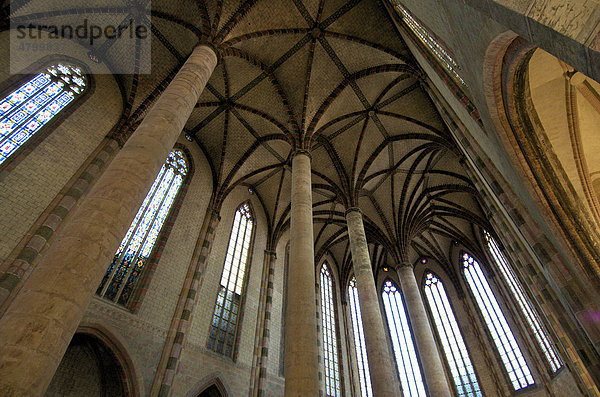 Gewölbedecke des Dominikanerklosters Les Jacobins  Toulouse  Haute Garonne  Frankreich  Europa