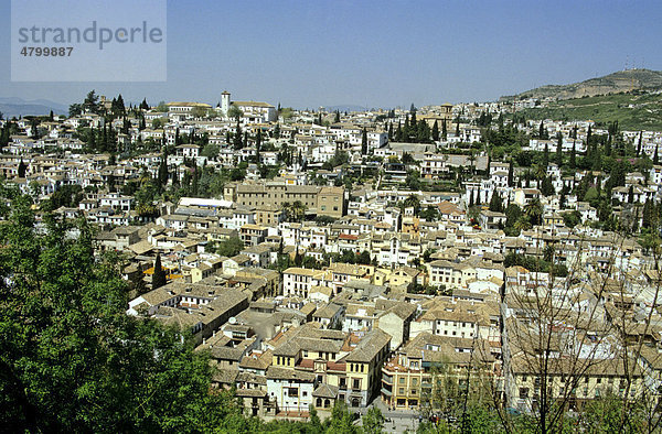 Panoramablick auf Albayzin  Granada  Spanien  Europa