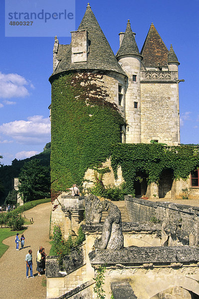 Schloss Ch‚teau des Milandes in der Nähe von Castelnaud-la-Chapelle  DÈpartement Dordogne  Region Aquitanien  Frankreich  Europa