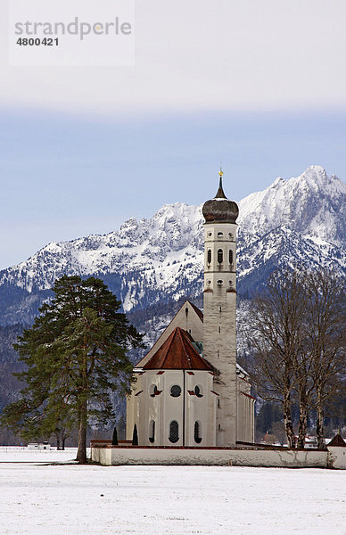 Walfahrtskirche St. Coloman  Schwangau  Alpen  Neuschwanstein  Ostallgäu  Bayern  Deutschland  Europa