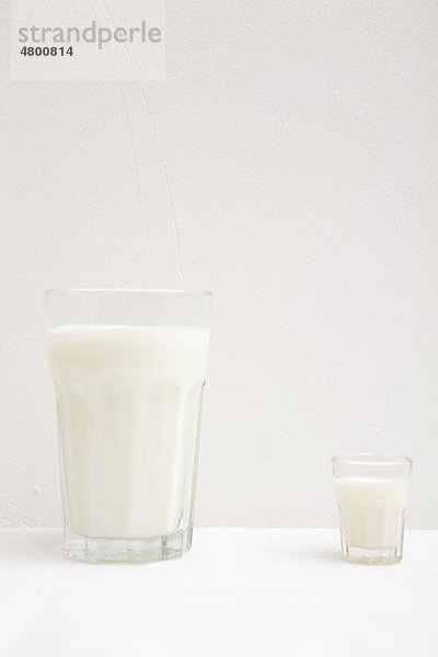 Milchgläser  klein und groß  weiß