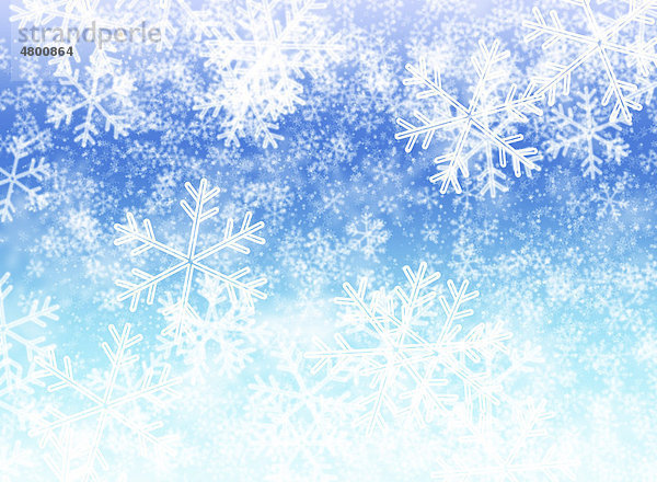 Weiße Schneeflocken auf blau  Illustration