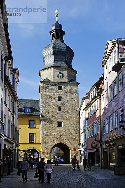 Spitalgasse mit Turm an der kleinen Mauer  Coburg  Oberfranken  Franken  Bayern  Deutschland  Europa