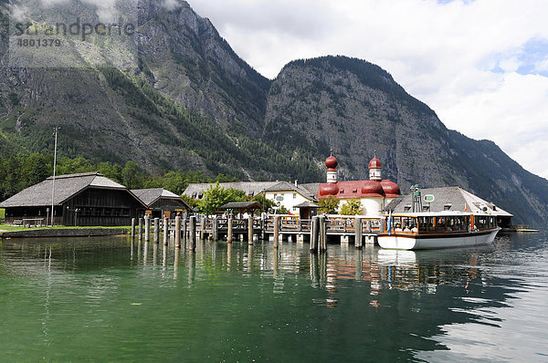 Wallfahrtskirche St. Bartolomä  Königssee  Berchtesgadener Land  Bayern  Deutschland  Europa