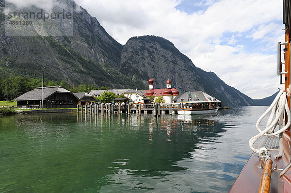 Wallfahrtskirche St. Bartolomä  Königssee  Berchtesgadener Land  Bayern  Deutschland  Europa