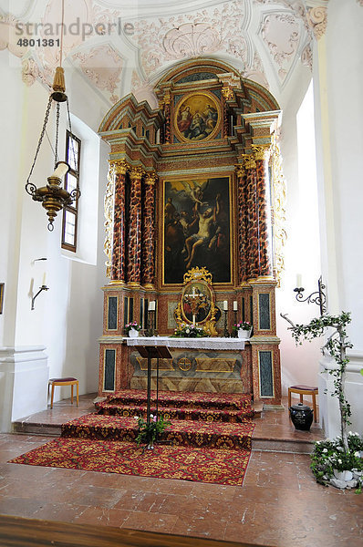 Altar  Wallfahrtskirche St. Bartolomä  Königssee  Berchtesgadener Land  Bayern  Deutschland  Europa