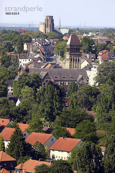Blick über den Stadtteil Buer  Gelsenkirchen  Nordrhein-Westfalen  Deutschland  Europa