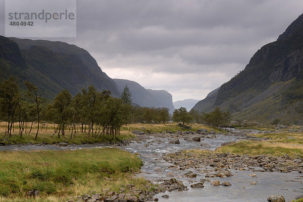 Wilder Flusslauf in Norwegen  Europa