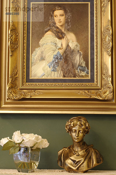 Frauenportrait  Gemälde  Antiquität  antike Dekoration