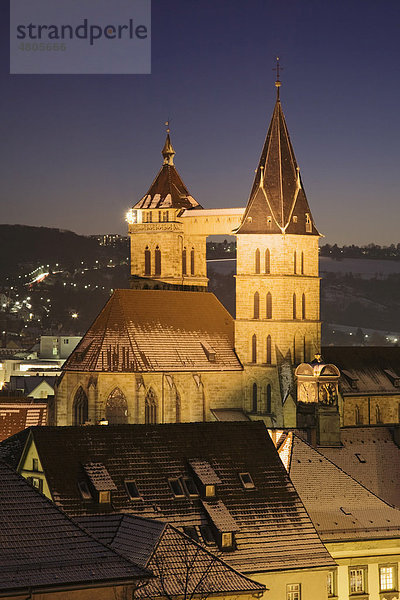 Türme der Stadtkirche Sankt Dionys  Esslingen am Neckar  Baden-Württemberg  Deutschland  Europa