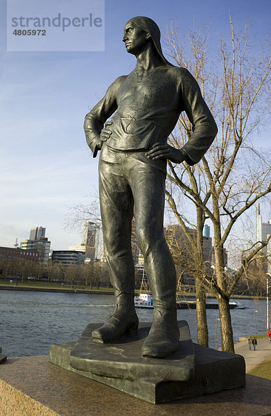 Der Hafenarbeiter  1896 von Constantin Meunier  Bronze-Skulptur zur Würdigung der Arbeiterschaft  Cassella Werke  Frankfurt  Hessen  Deutschland  Europa