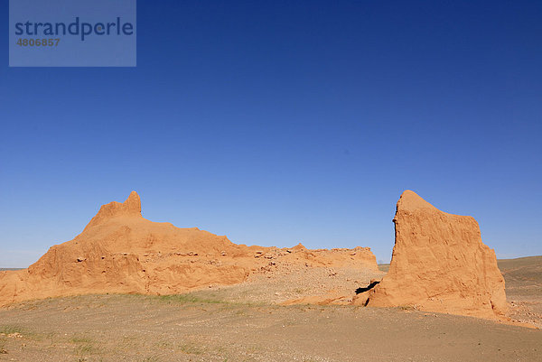 Rote Felsen bei den Flaming Cliffs  Wüste Gobi  Bayanzag  Gurvan Saikhan Nationalpark  Ömnögov Aimak  Mongolei  Asien