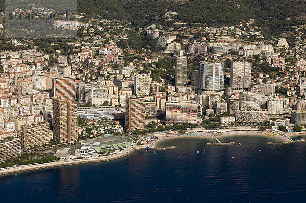 Luftaufnahme  Larvotto Strand  Monte Carlo  Monaco  Cote d'Azur  Europa