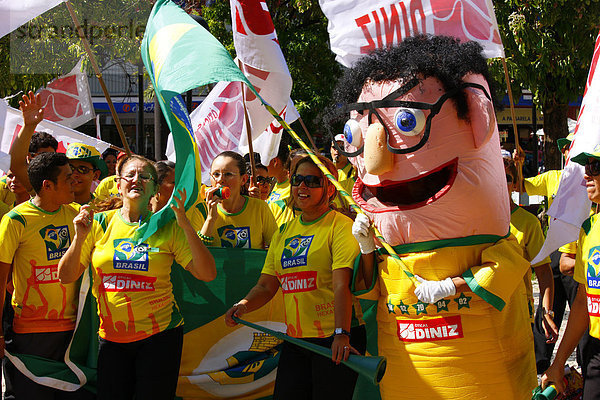 Maskottchen  Fußball-Fans am PraÁa do Ferreira  Fortaleza  Bundesstaat Cear·  Brasilien  Südamerika