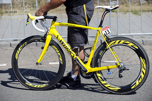 Spezialrad in Gelb von Fabian Cancellara  Tour de France 2010  Rotterdam  Niederlande  Europa