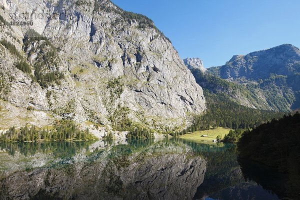 Deutschland  Bayern  Oberbayern  Fischunkel-Alm  Blick auf den Nationalpark Berchtesgaden am Obersee