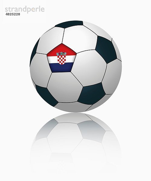 Kroatische Flagge auf Fußball  Nahaufnahme
