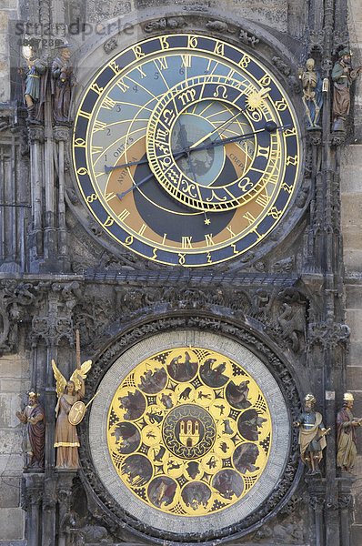 Astronomische Uhr  Altstädter Rathaus  Altstädter Ring  Prag  Altstadt  Tschechien  Tschechische Republik  Europa