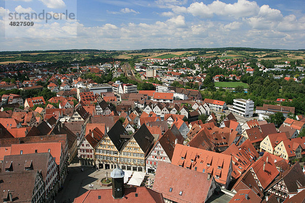 Blick vom Turm der Stiftskirche  Herrenberg  Landkreis Böblingen  Baden-Württemberg  Deutschland  Europa