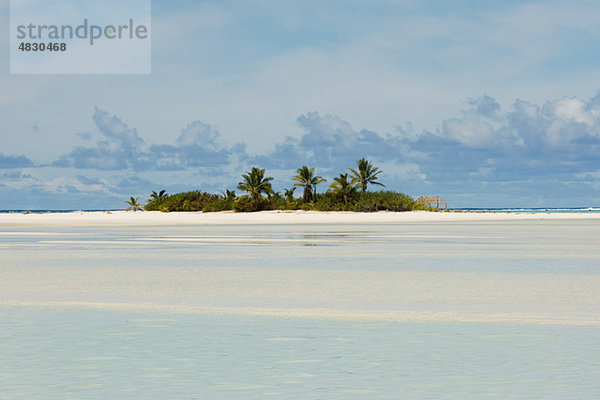 Insel im südlichen Pazifik mit Strand und Palmen