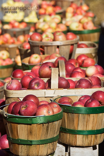 Körbe mit Äpfeln zu verkaufen