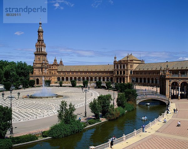Architektur  bauen  Espana  Brunnen  Holiday  Landmark  Plaza  Landschaft  Sevilla  Spanien  Europa  Tourismus  Reisen  Ferienhäuser
