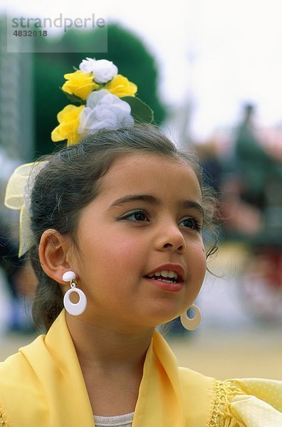 Kostüm  Entertainer  Europa  Europäische  Mädchen  Urlaub  Landmark  im Freien  Menschen  Portrait  Sevilla  Sevilla fair  Spanien  Europ