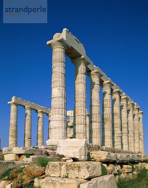 Attika  Cape  Säulen  dorischen  Griechenland  Europa  Urlaub  Ionischen  Landmark  Poseidon  Felsen  Ruinen  Sounion  Tempel  Tourismus  Trave