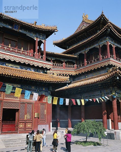 Asien  Peking  Peking  buddhistische  China  Holiday  Lama-Tempel  Landmark  Tempel  Tibetisch  Tourismus  Reisen  Ferienhäuser