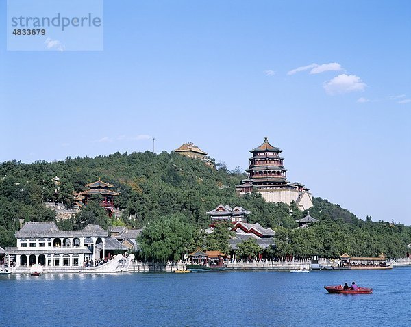 Asien  Peking  Peking  Boot  China  Erbe  Urlaub  Kunming  See  Landmark  Marmor  Qing-Dynastie  Sommerpalast  Tourismus  Tr